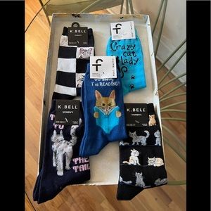 Lot - 5 pairs of cute cat socks